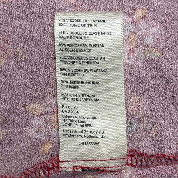 Free People GOOD DAYS Floral Long Sleeve Mini Dress in Red Pop Combo XS NWT $128 - Picture 8 of 9